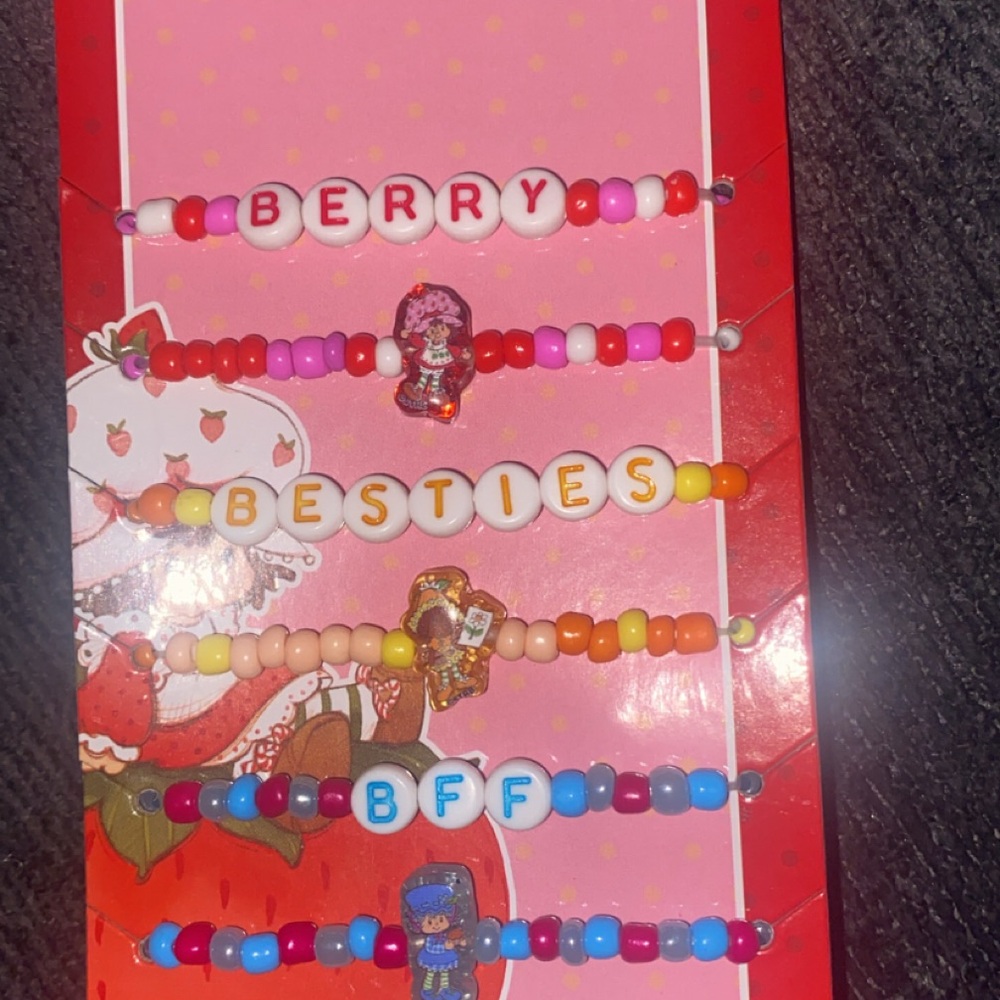 Colorful Beaded Friendship Bracelets Strawberry Shortcake